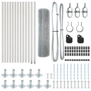 Cerca de Malla Soldada con 13 postes flanchados 0.6x25 m Acero Galvanizado V4724 Vetonek
