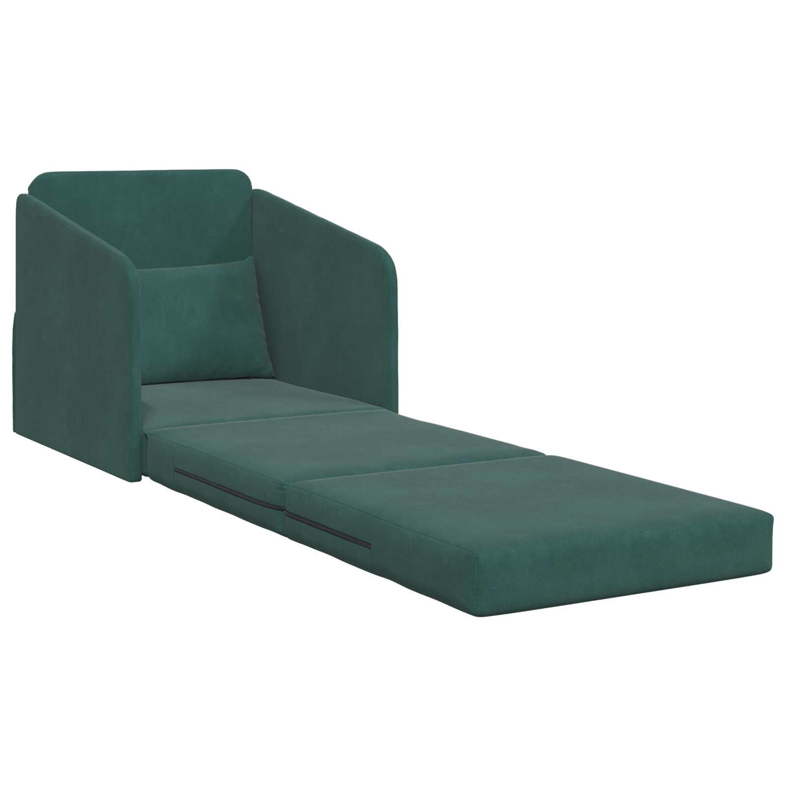 Sofá Cama  2 en 1 Verde Oscuro 65x80x83 cm de Terciopelo V5708 Vetonek