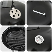 Carro de Barbacoa de Carbón con Tapa Negro 96x72x113 cm Metal V3171 Vetonek