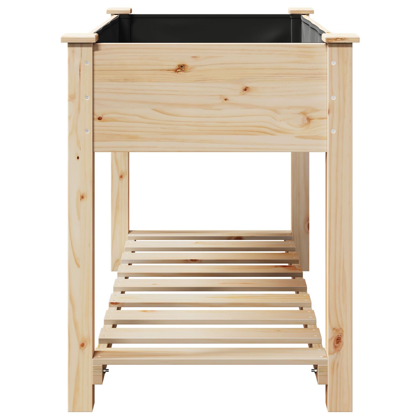 Jardín Planter con Estante 115x59x76 cm Madera Maciza de Abeto V0555 Vetonek