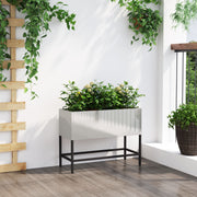 Jardinera elevada 60x26x45 cm Acero inoxidable V9753 Vetonek