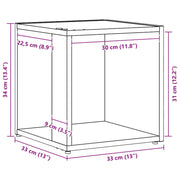 Mesa Lateral Negro Roble 33x33x34,5 cm Madera Ingenierizada V0882 Vetonek