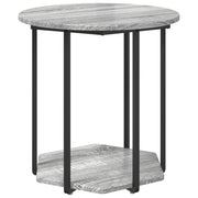 Mesa Lateral 2 pcs Gris Sonoma de Madera y Metal V4375 Vetonek