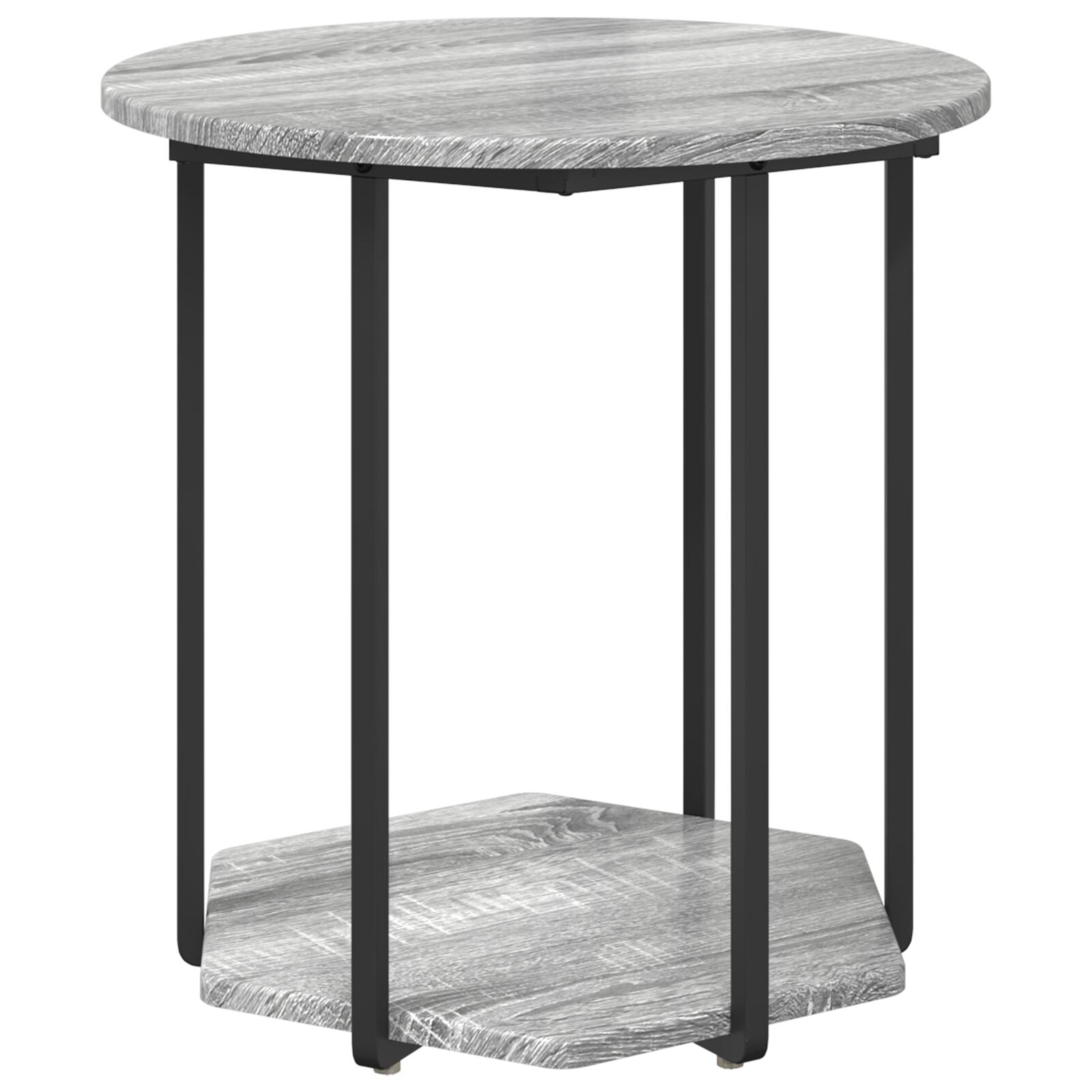 Mesa Lateral 2 pcs Gris Sonoma de Madera y Metal V4375 Vetonek
