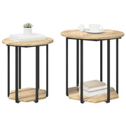 Mesa auxiliar de 2 piezas de madera de roble Sonoma y metal V4351 Vetonek