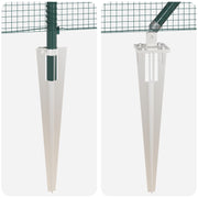 Clôture en fil soudé avec 13 poteaux avec pointes vert 1x100 m acier V3093 Vetonek