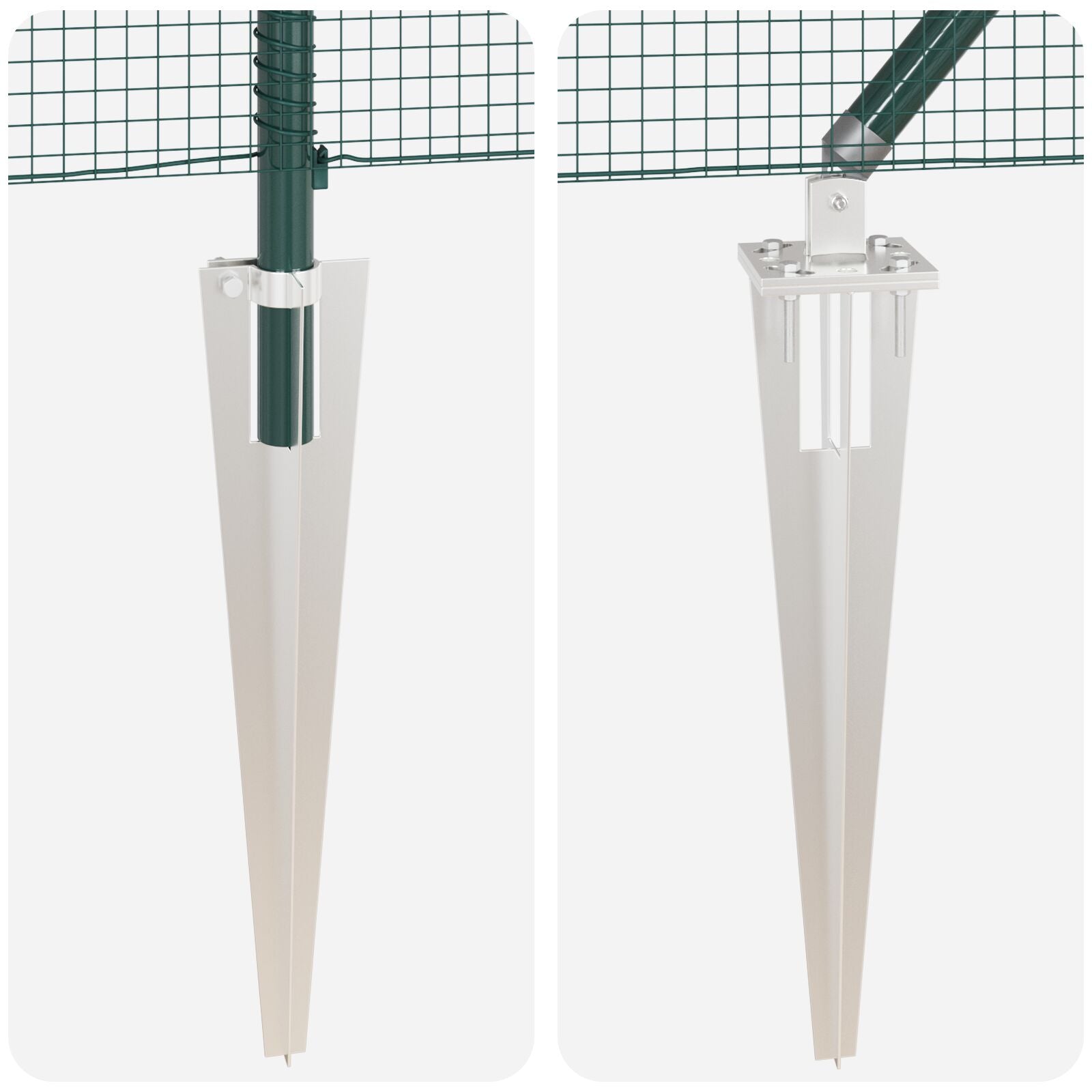 Clôture en fil soudé avec 13 poteaux avec pointes vert 1x100 m acier V3093 Vetonek