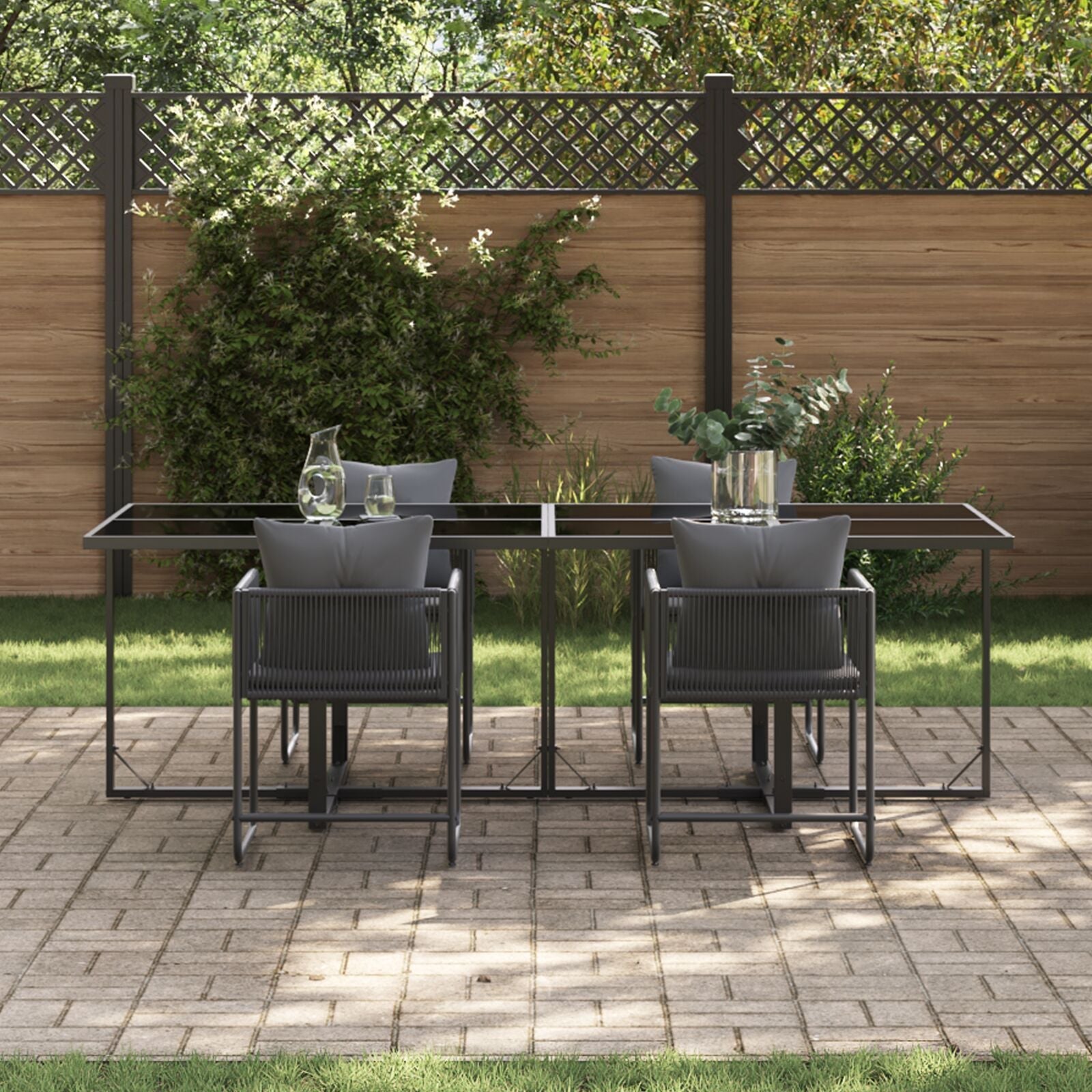 6 Piece Garden Dining Set with Steel Cushions and Synthetic Rattan V1590 Vetonek