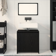 Armario de baño con espejo de madera de roble negro 60x33x61 cm de madera de ingeniería V9107 Vetonek