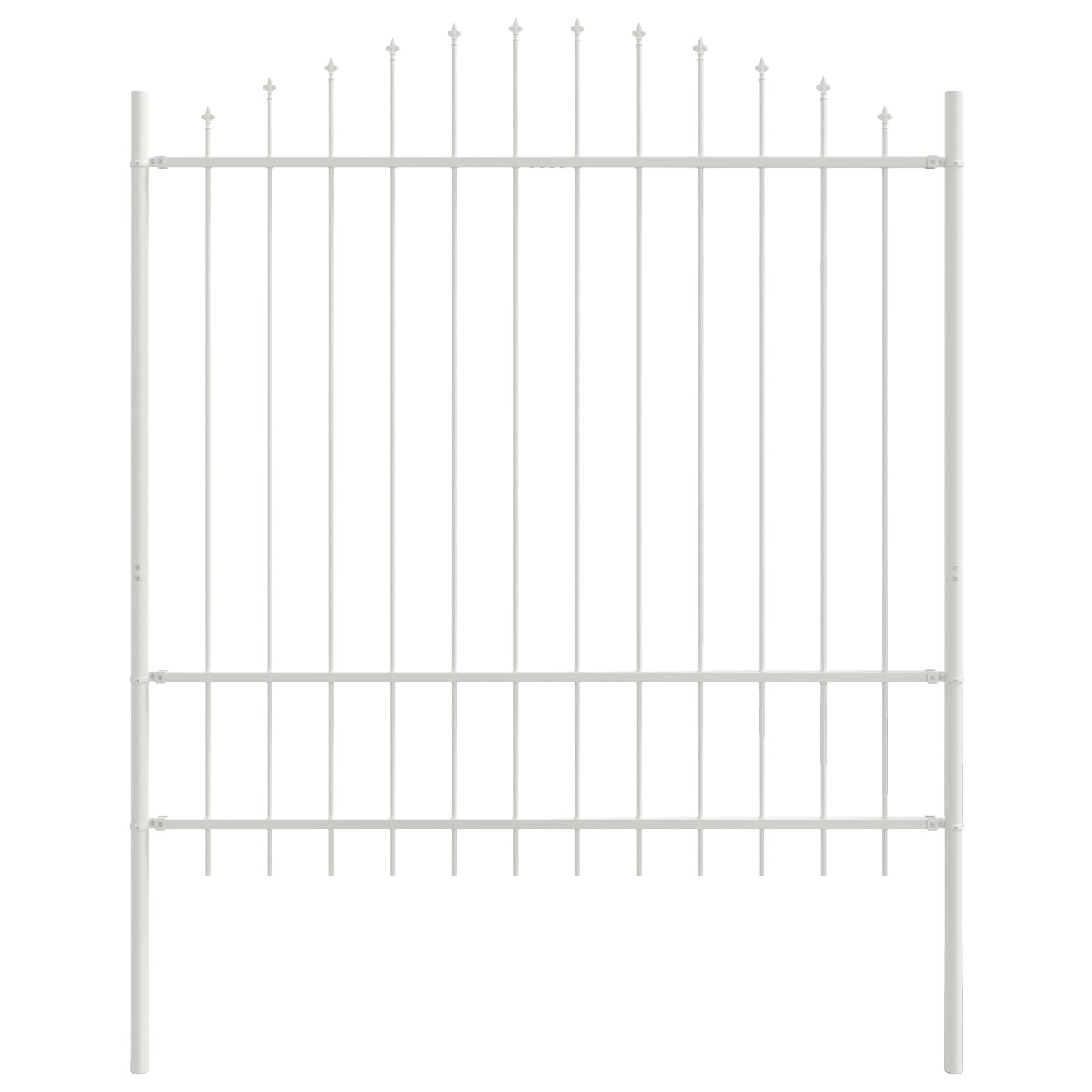 Panel de Cerca con Arco de Espiga Juego de 4 Blanco V1209 Vetonek