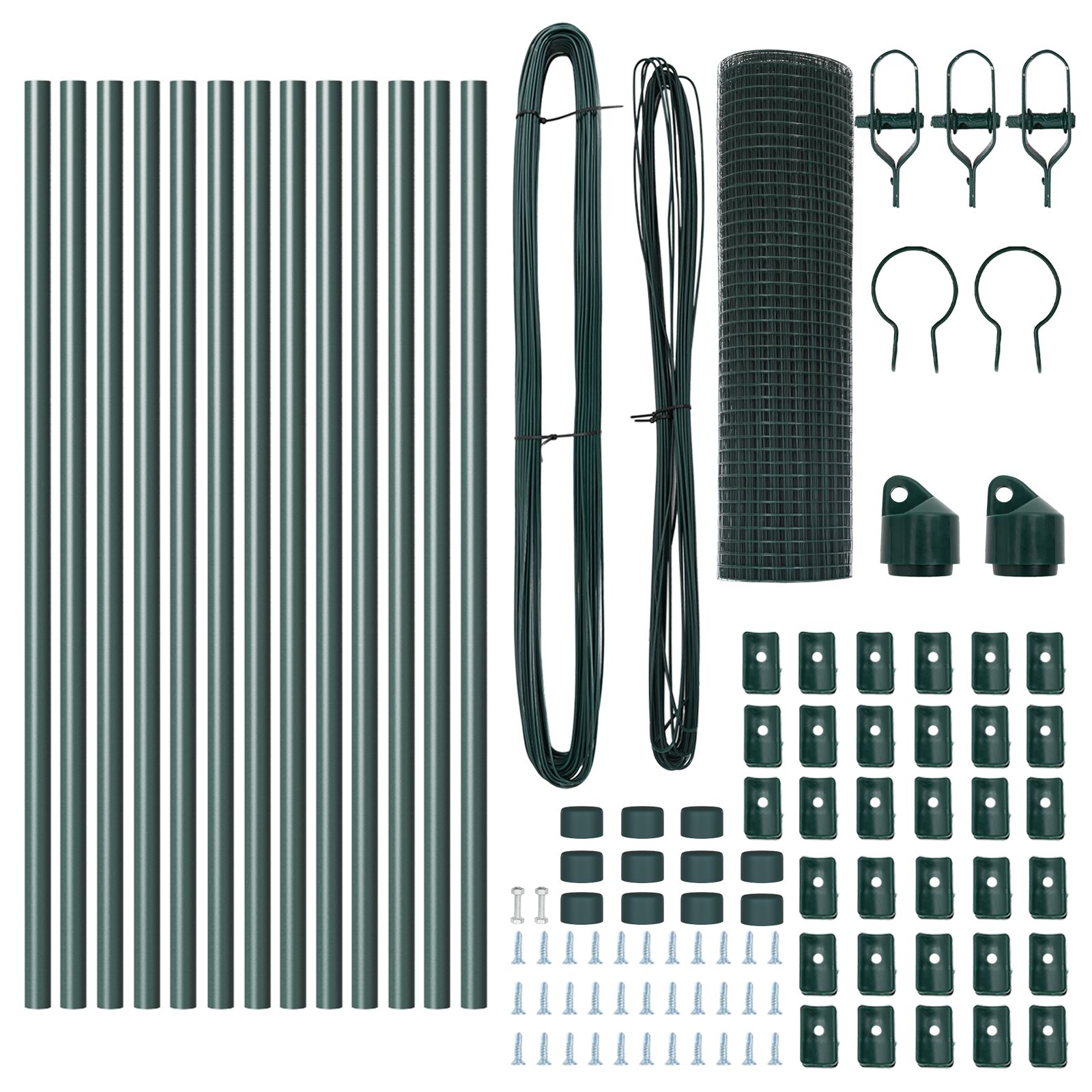 Cerca de Alambre Soldada  con 13 Postes Verde 0.8x25 m Acero V8846 Vetonek