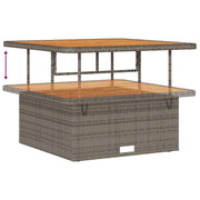 Conjunto de Comedor de Jardín de 3 Piezas con Cojines en Gris de Poliratán y Acacia V0124 Vetonek