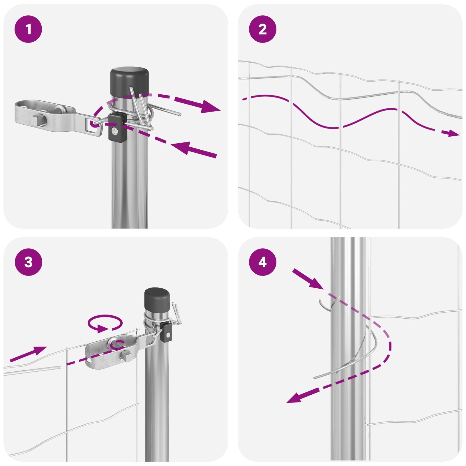 Fence Post Set Set of 2 Galvanized Steel 10 x 0.5 m V7245 Vetonek