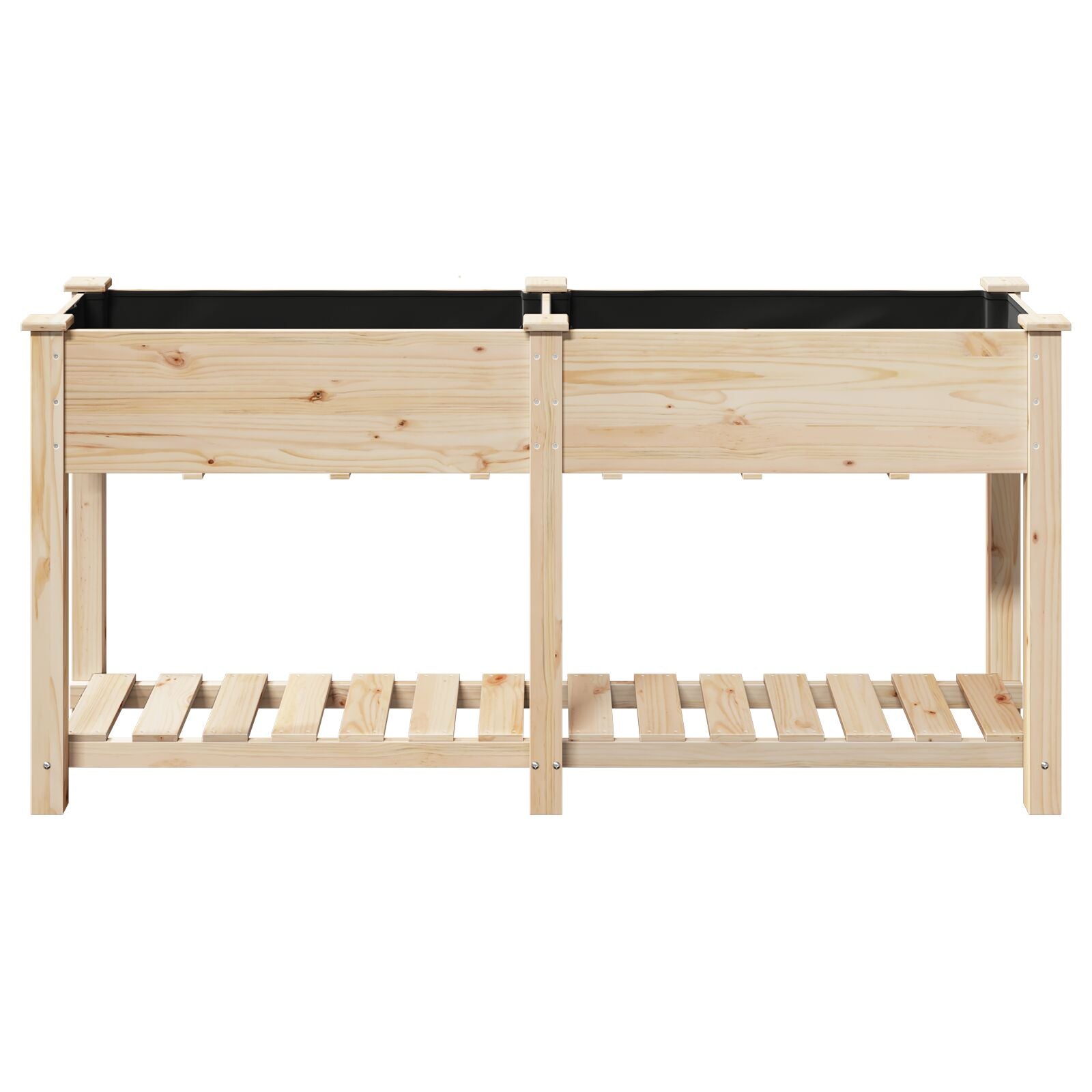 Macetero de jardín con estante 161x43x76 cm de madera maciza de abeto V0562 Vetonek
