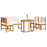 4 Piece Garden Dining Set with Cushions - Solid Acacia Wood V2133 Vetonek