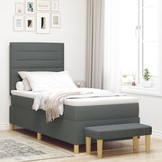 Bed With Slatted Base And Bench Dark Gray 90x190 cm Fabric V2325 Vetonek