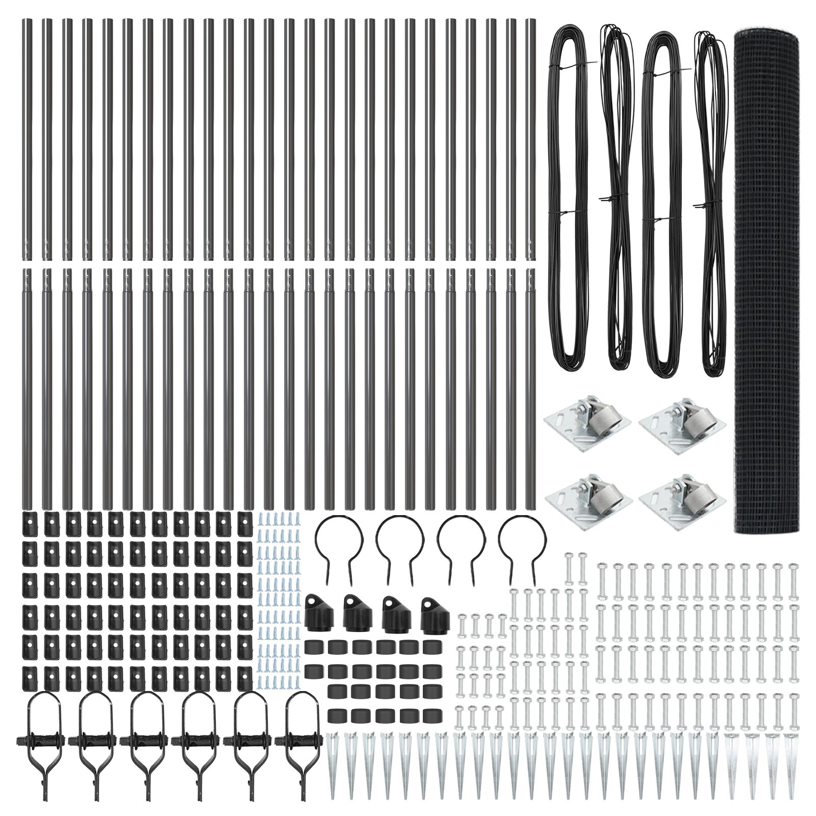 Cerca de Malla Soldada con 13 Postes de Clavo Gris 1.2x50 m de Acero V4038 Vetonek