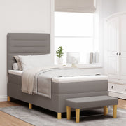 Box Spring Bed with Mattress and Taupe Bench 90x190 cm Fabric V2356 Vetonek