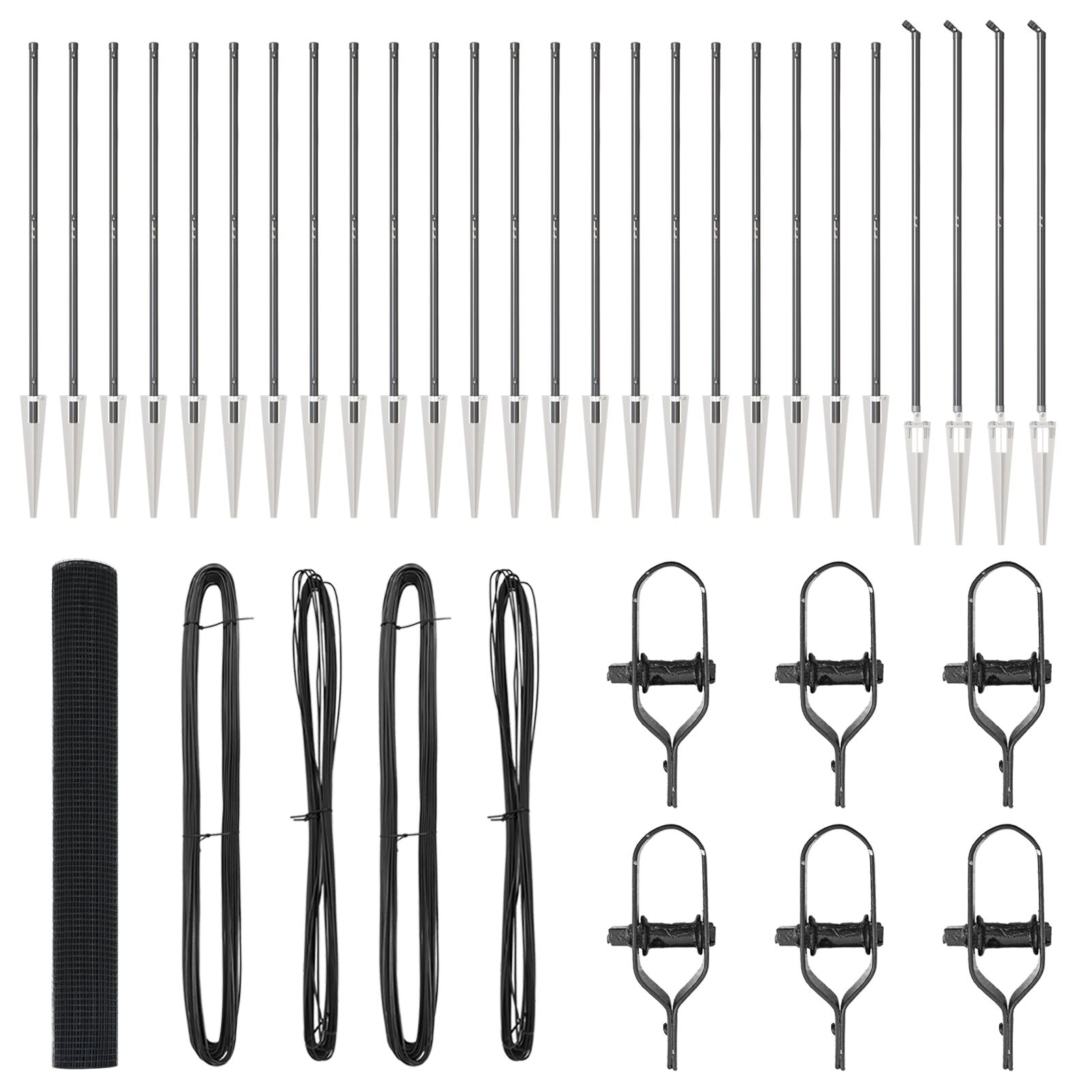 Cerca de Malla Soldada con 13 Postes de Clavo Gris 1.2x50 m de Acero V4038 Vetonek