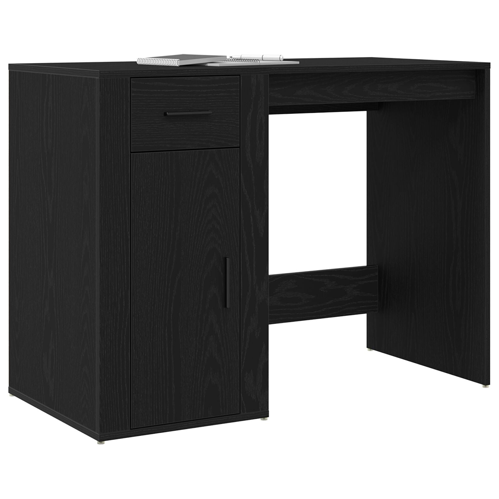 Bureau en chêne noir 100x49x75 cm Bois travaillé V2022 Vetonek