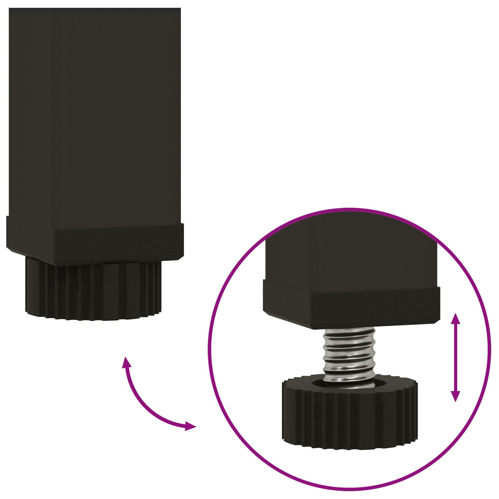 Jardinera Elevada 60x26x45 cm Acero Negro V9715 Vetonek