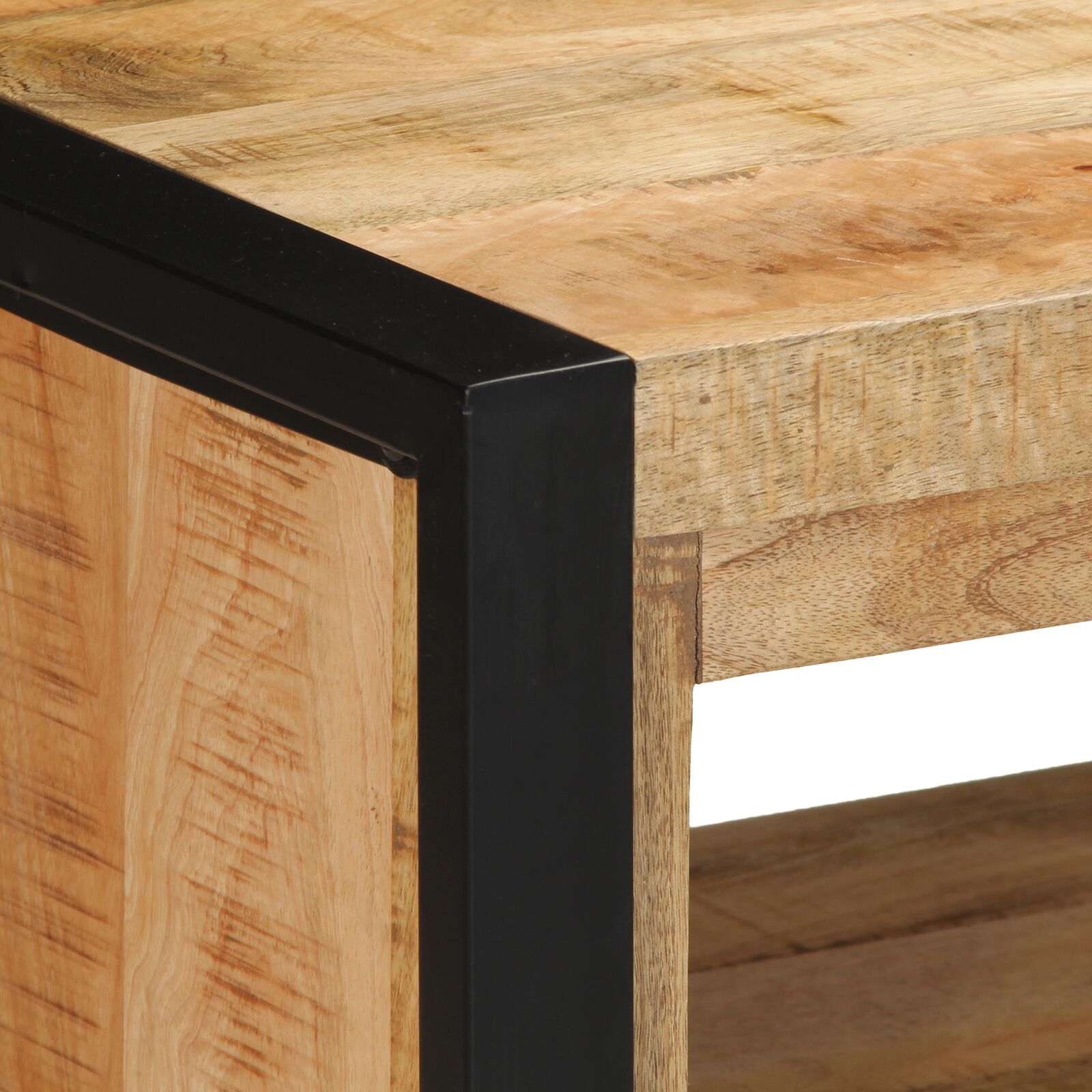 Shoe Bench 100x40x50 cm Solid Rough Mango Wood V9744 Vetonek