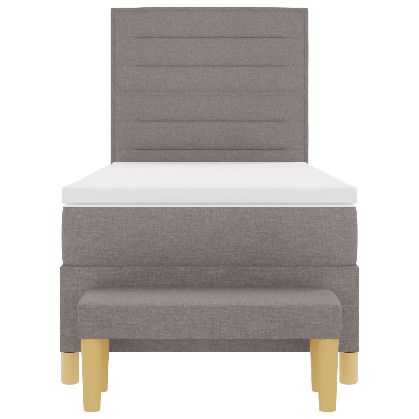 Box Spring Bed with Mattress and Taupe Bench 90x190 cm Fabric V2356 Vetonek