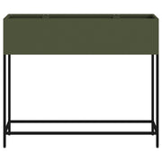 Jardinera Elevada 100x26x82 cm Verde Oliva Acero V9678 Vetonek