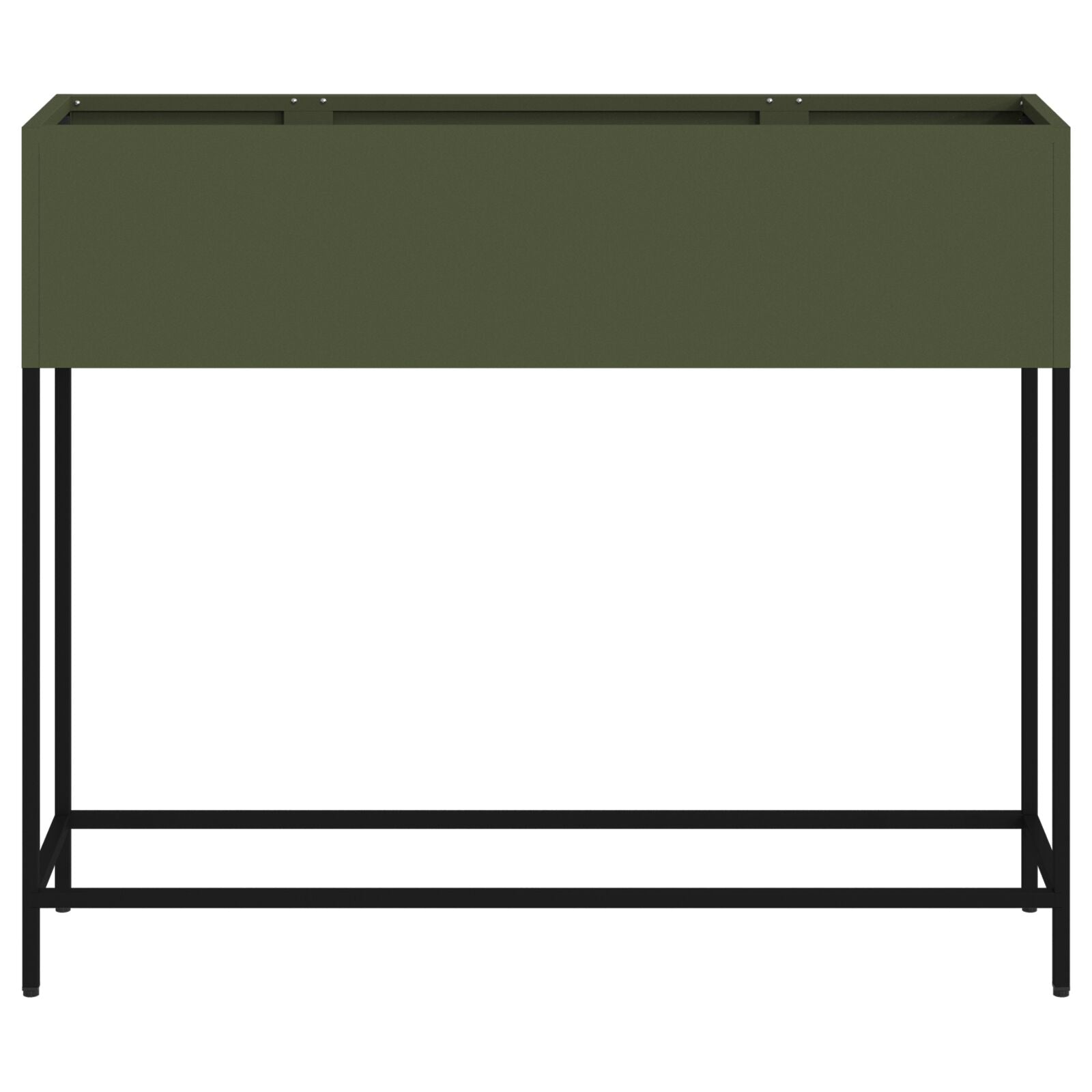 Jardinera Elevada 100x26x82 cm Verde Oliva Acero V9678 Vetonek