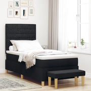 Bed Frame with Mattress Set of 2 Black Fabric 90 x 190 cm V2332 Vetonek