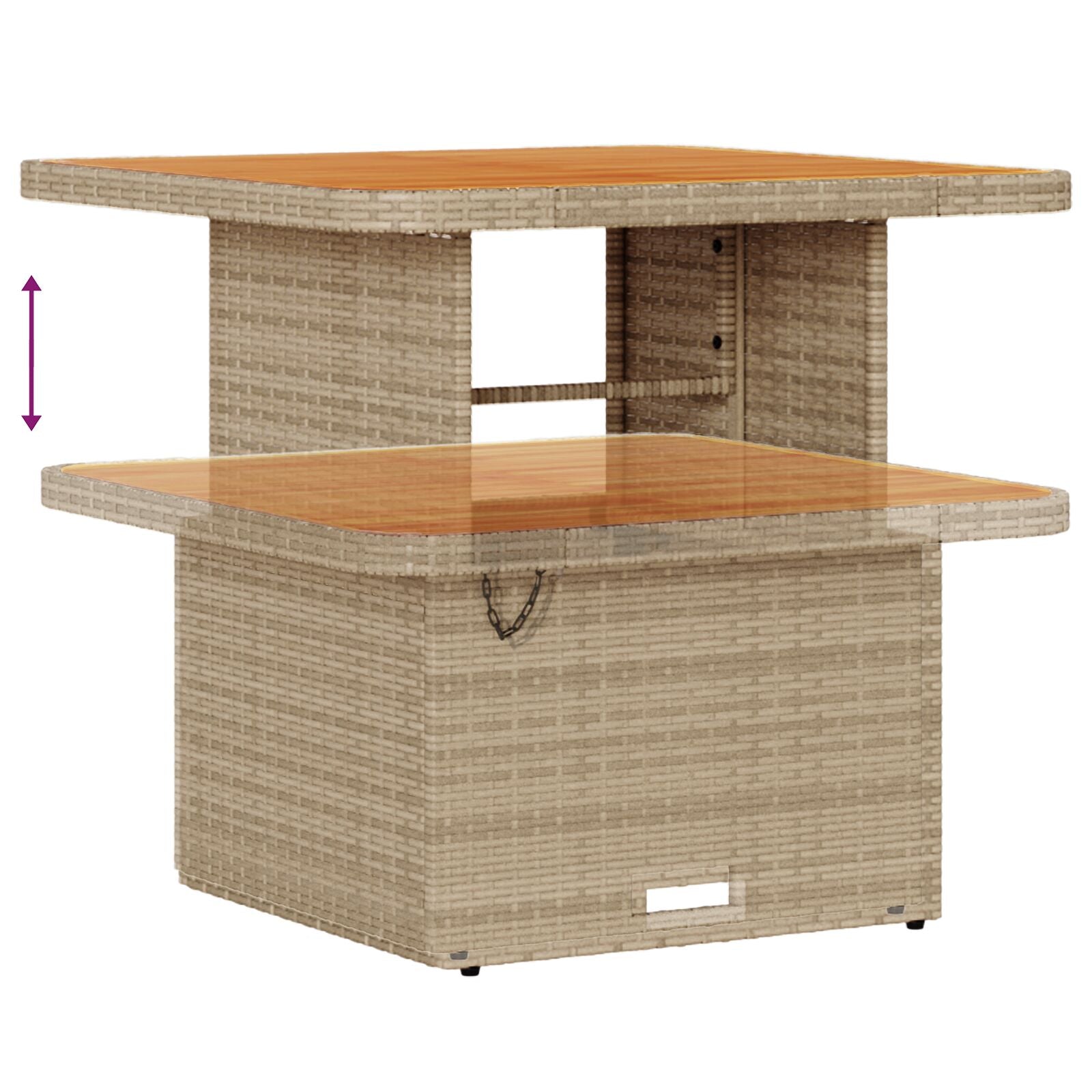 Conjunto de Sofá de Jardín de 8 Piezas con Cojines Ratán Beige Acacia, Conjunto de Comedor de Jardín de 3 Piezas con Cojines Ratán Beige Acacia V8609 Vetonek