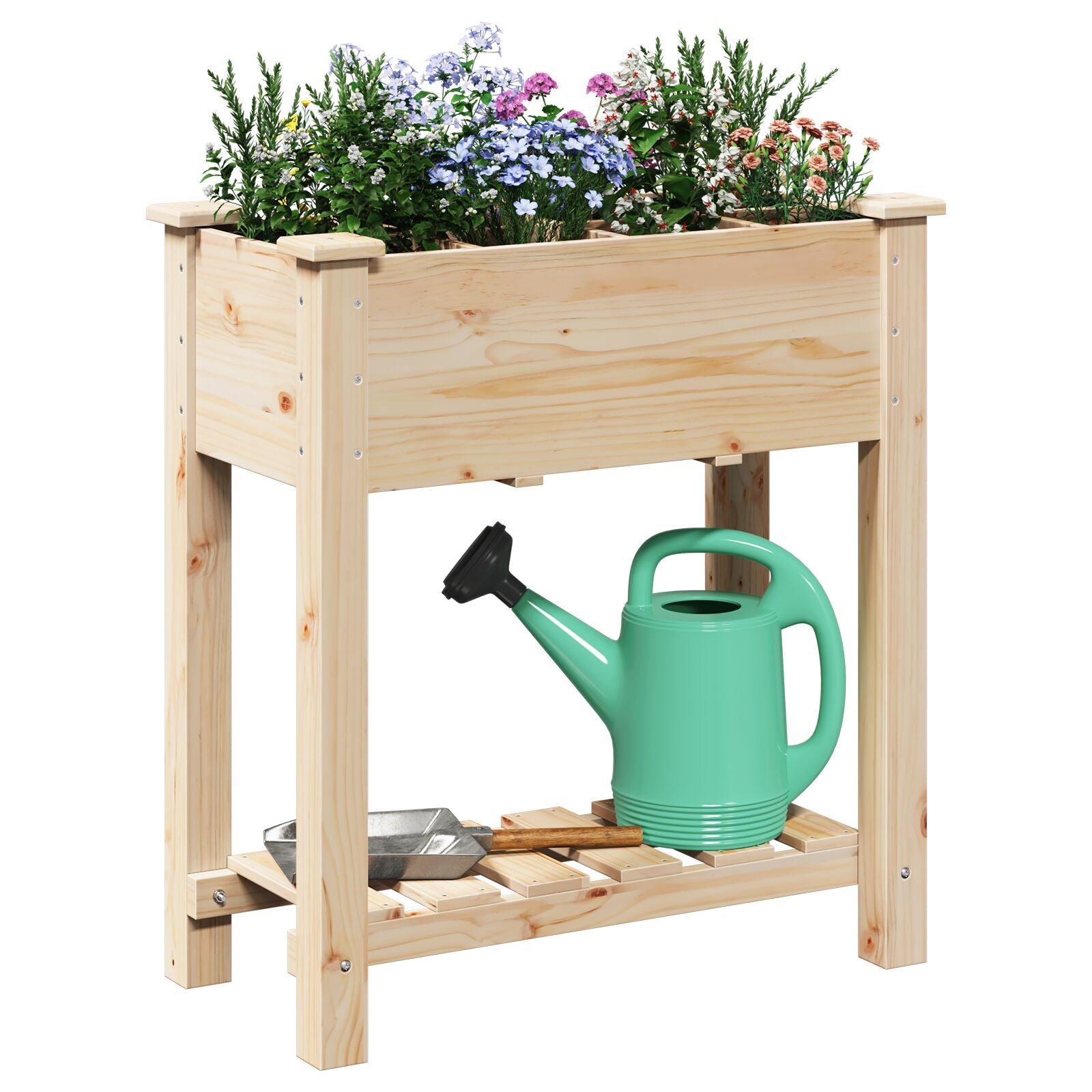 Macetero de Jardín con Rejillas 71x37x76 cm de Madera Sólida de Abeto V0678 Vetonek