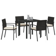Conjunto de comedor de jardín de 5 piezas Poliratán negro V1618 Vetonek
