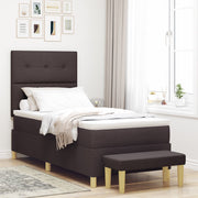 Bed with Slatted Base with Mattress and Bench Dark Brown 80x200 cm Fabric V3049 Vetonek