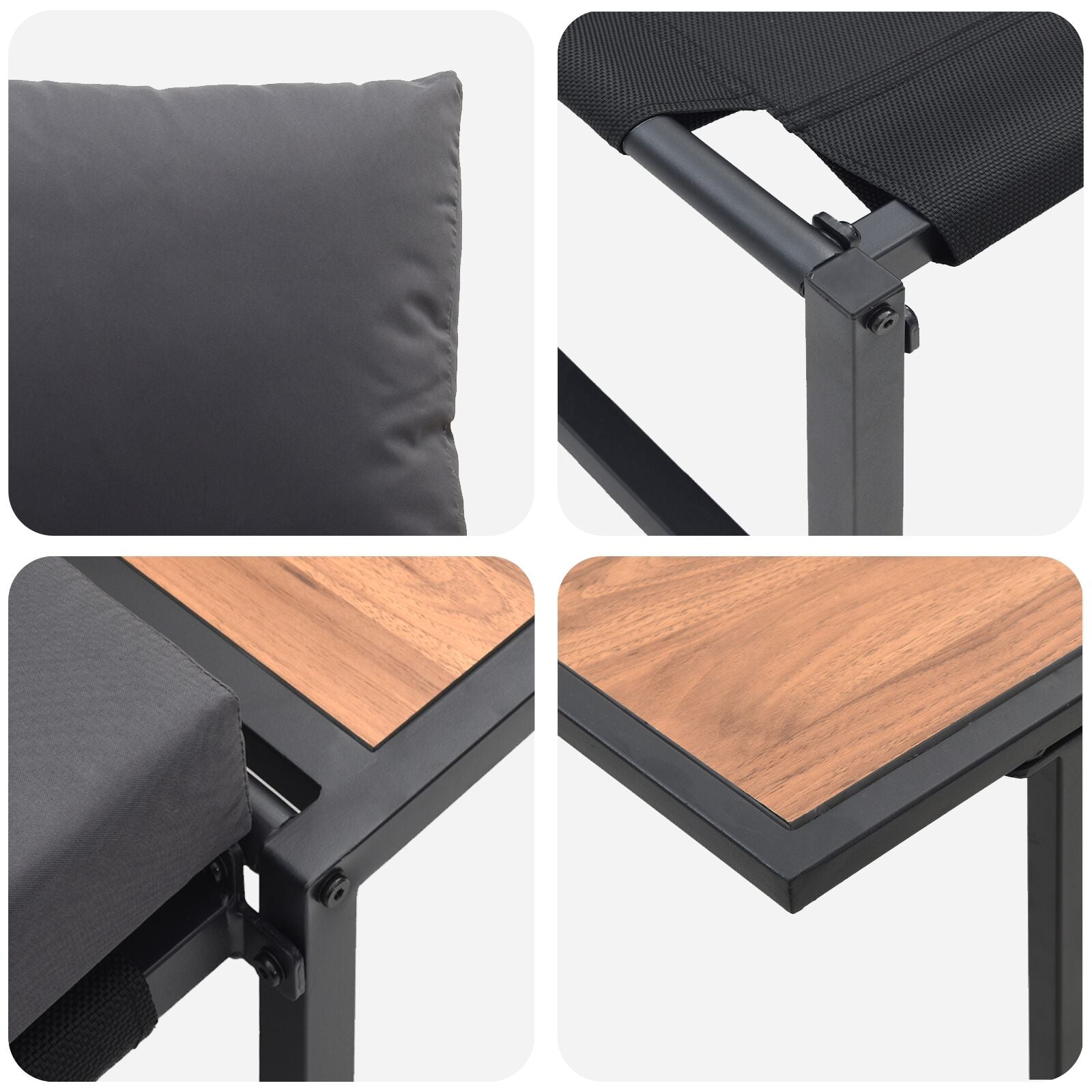 2-Piece Garden Dining Set with Individual Seat and Anthracite Cushions V9713 Vetonek