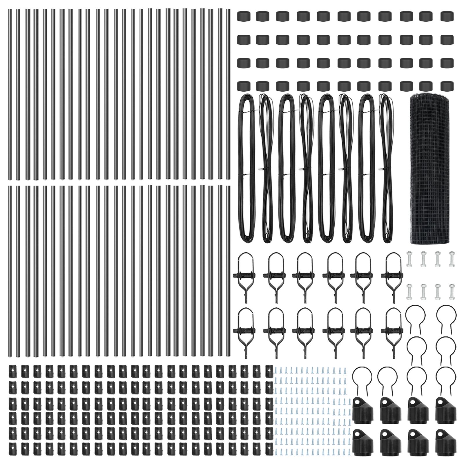 Cerca de malla soldada  con 13 postes gris 0.8x100 m acero V0672 Vetonek