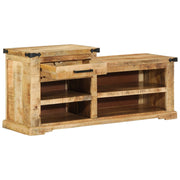 Shoe Bench 110x35x50 cm Solid Rustic Mango Wood V1768 Vetonek