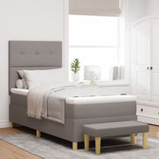 Box Spring Bed with Mattress and Taupe Bench 90x190 cm Fabric V3124 Vetonek