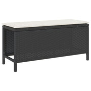 Conjunto de Comedor de Jardín de 3 Piezas con Cojines Negros de Poliratán y Acacia V0094 Vetonek