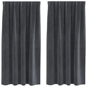 Blackout Curtains with Top Tape 2 pcs of Light Gray Velvet V3501 Vetonek