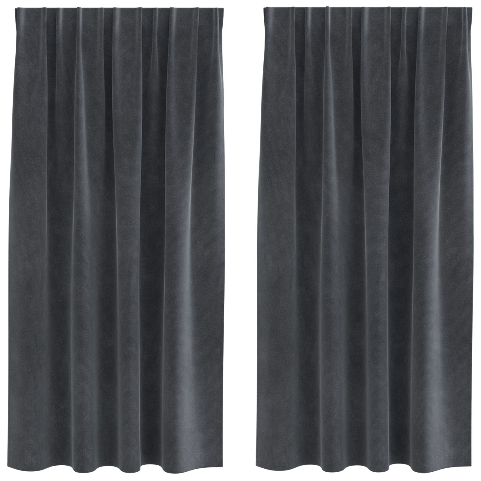 Blackout Curtains with Top Tape 2 pcs of Light Gray Velvet V3501 Vetonek