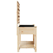 Plantador de Jardín con Enrejado y Estante 115x59x152 cm de Madera Maciza de Pino V0593 Vetonek