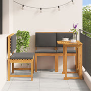 4 Piece Garden Dining Set with Solid Acacia Wood Cushions V2263 Vetonek