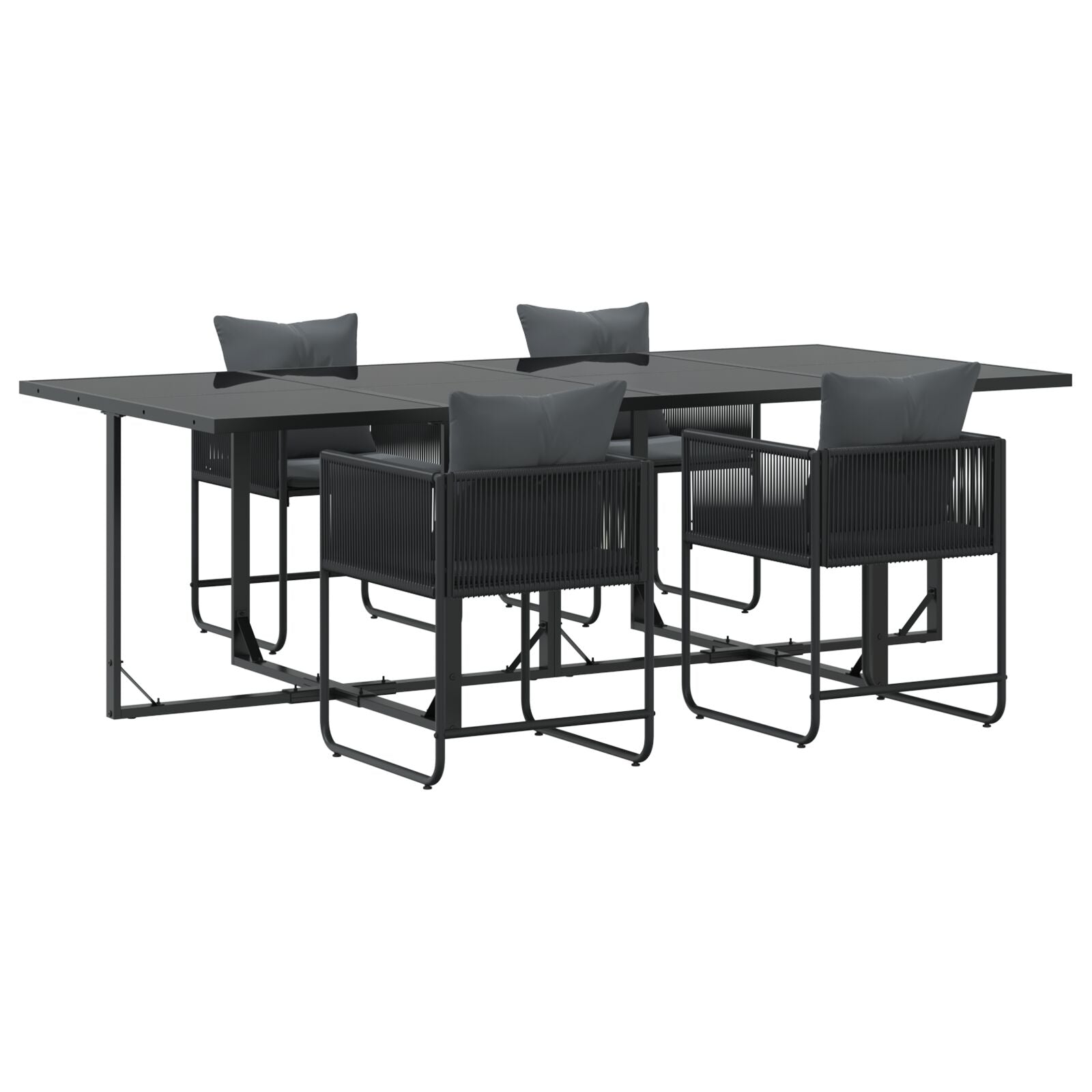 6 Piece Garden Dining Set with Steel Cushions and Synthetic Rattan V1590 Vetonek