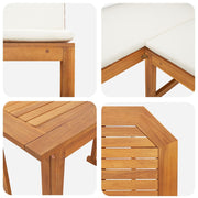 4 Piece Garden Dining Set with Cushions - Solid Acacia Wood V2133 Vetonek