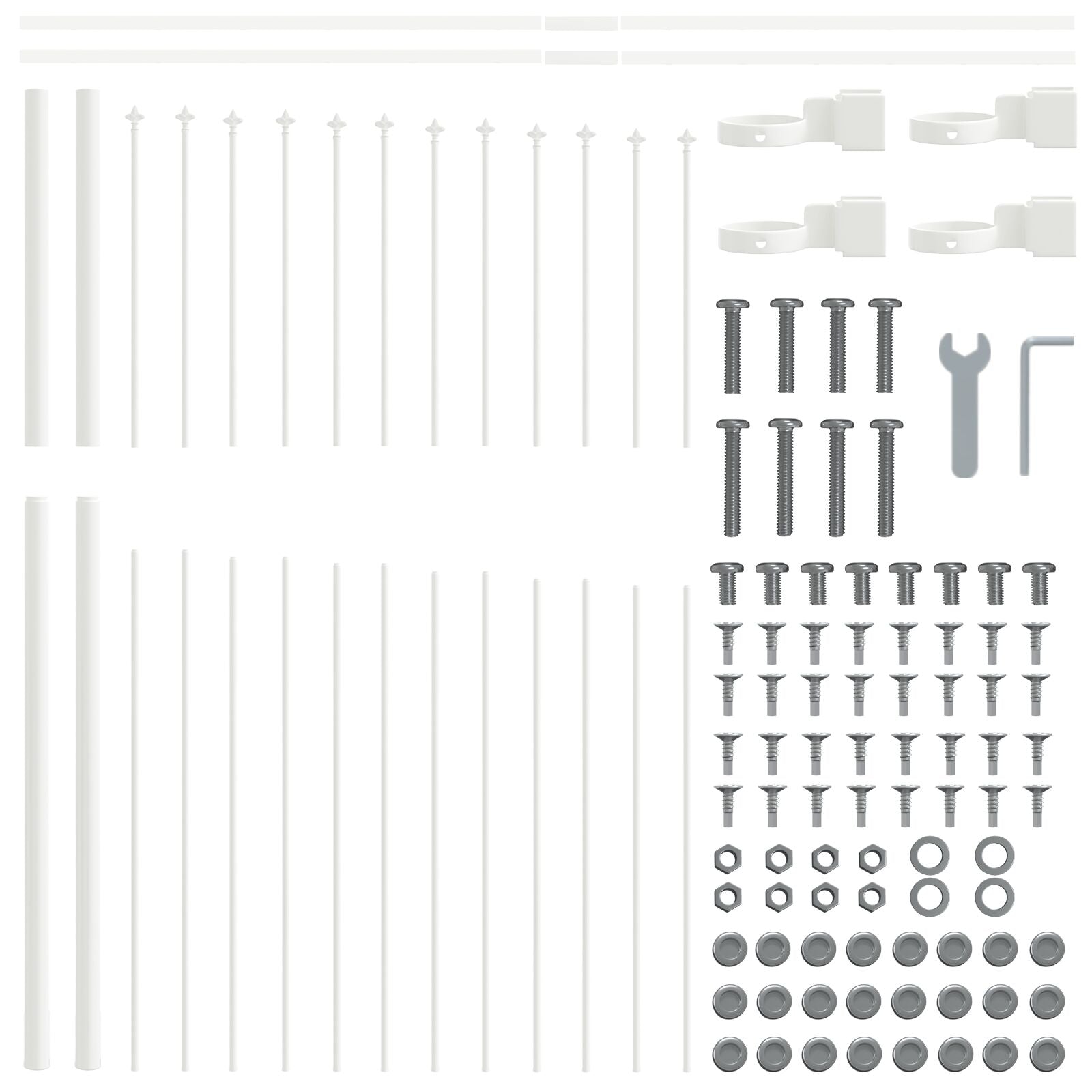 VidaXL Cerca de Jardín con Parte Superior en Arco Blanca 10,2x1,25 m de Acero V1308 Vetonek