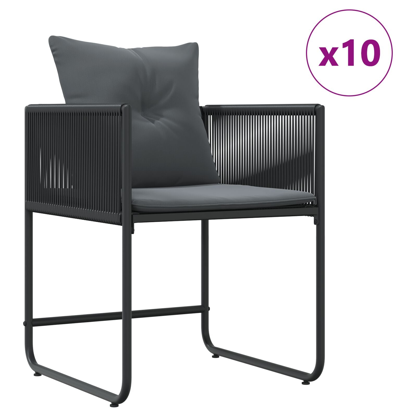 Set da pranzo da giardino 13 pezzi con cuscini in acciaio e rattan sintetico V1705 Vetonek