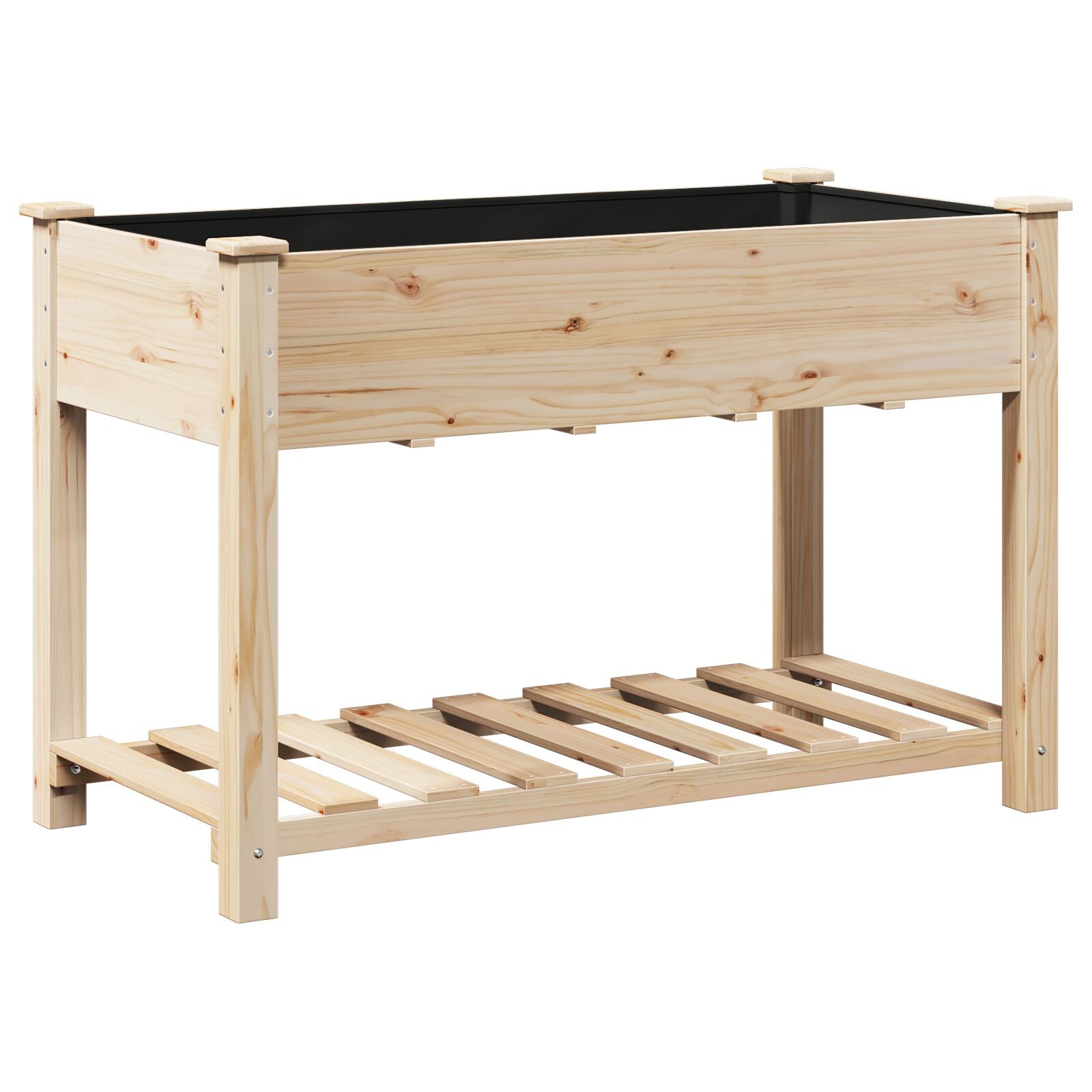 Jardín Planter con Estante 115x59x76 cm Madera Maciza de Abeto V0555 Vetonek