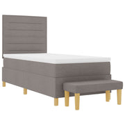 Box Spring Bed with Mattress and Taupe Bench 90x190 cm Fabric V2356 Vetonek
