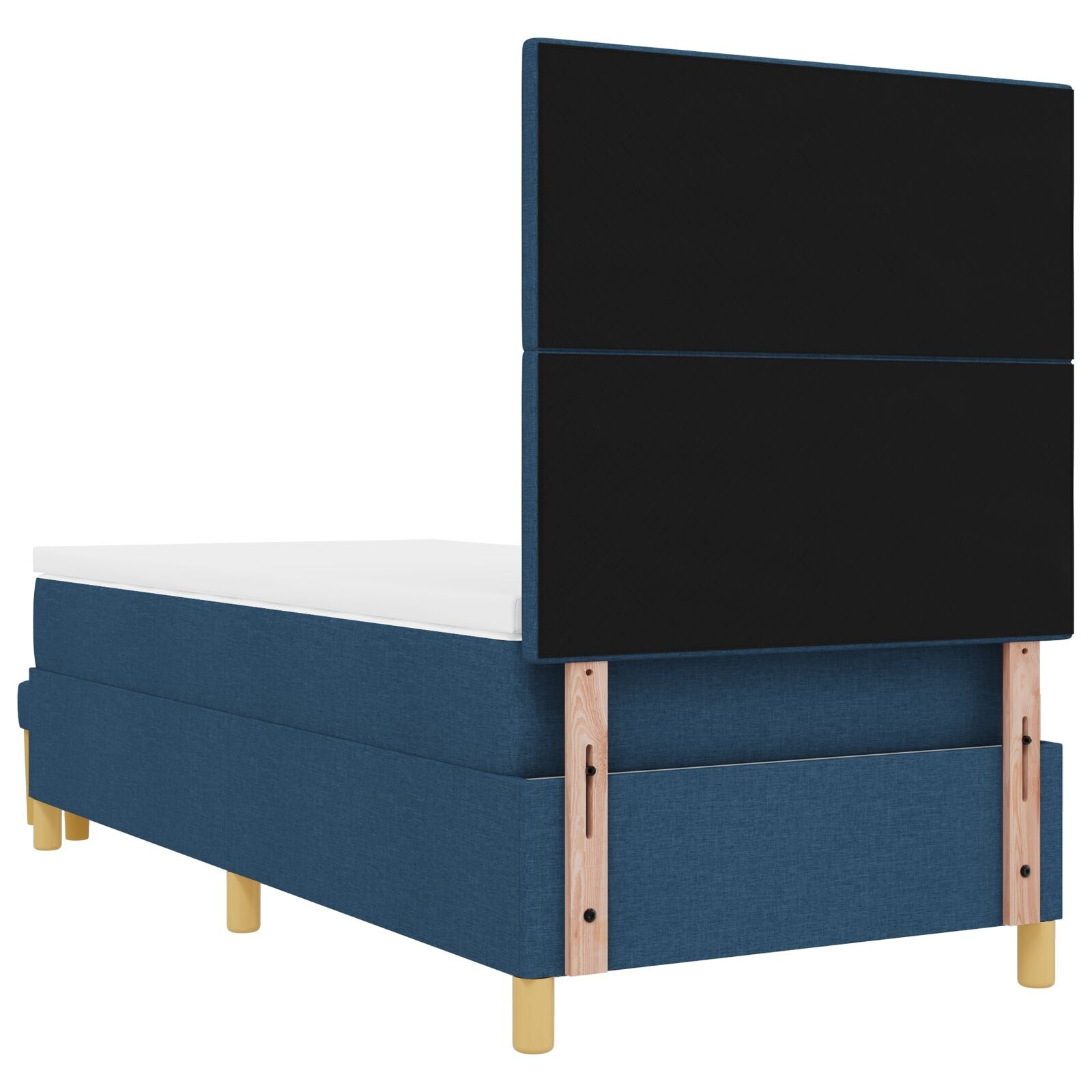 Box Spring bed with mattress and blue bench 90x190 cm fabric V3148 Vetonek